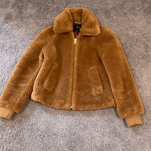 JCrew Pkush Fleece Bomber Jacket